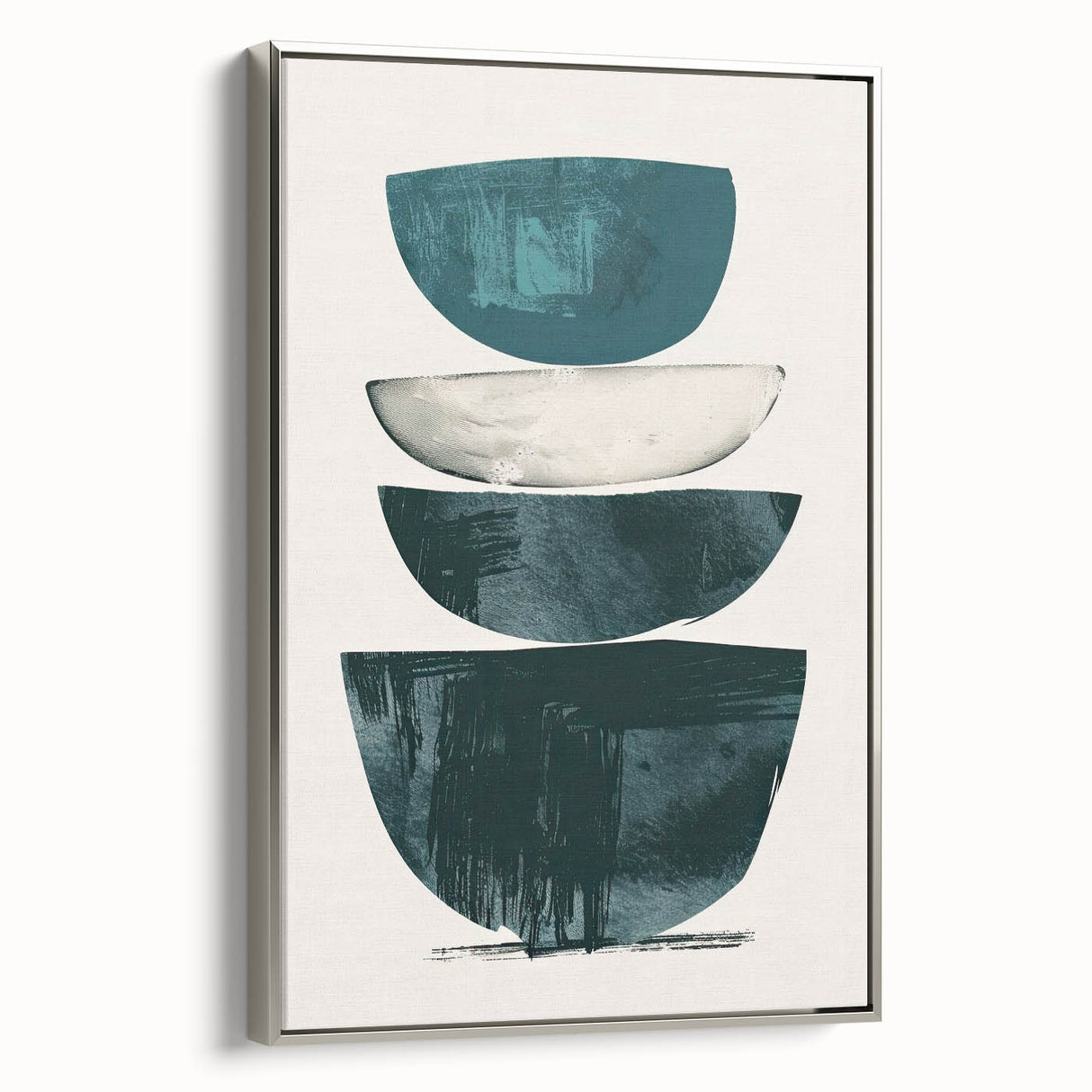 Modern Geometric Wall Decor – Minimalist Abstract Teal & Black Print