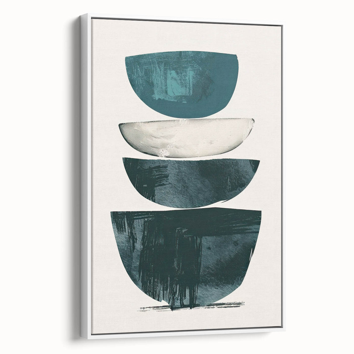 Modern Geometric Wall Decor – Minimalist Abstract Teal & Black Print