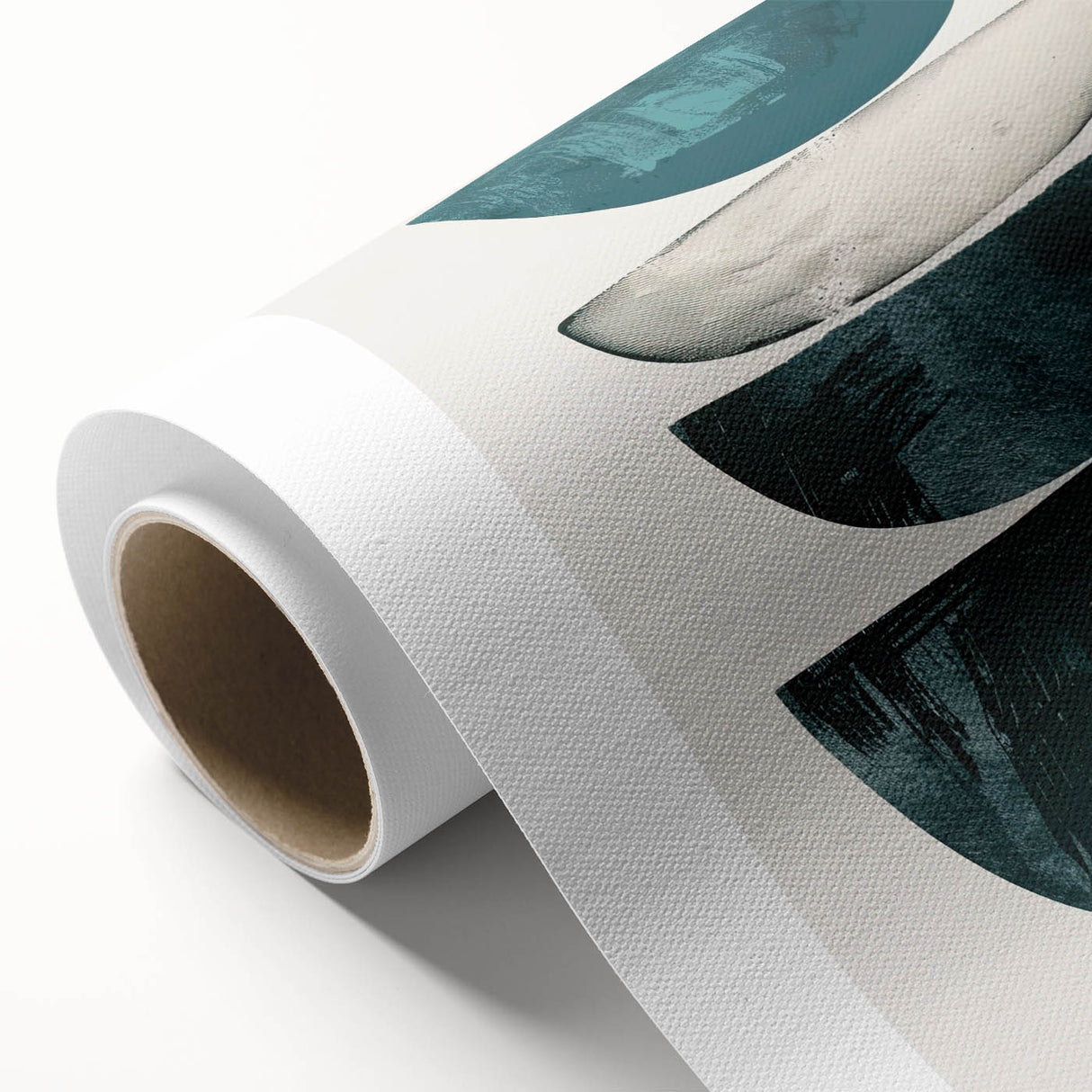 Modern Geometric Wall Decor – Minimalist Abstract Teal & Black Print