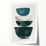 Modern Geometric Wall Decor – Minimalist Abstract Teal & Black Print