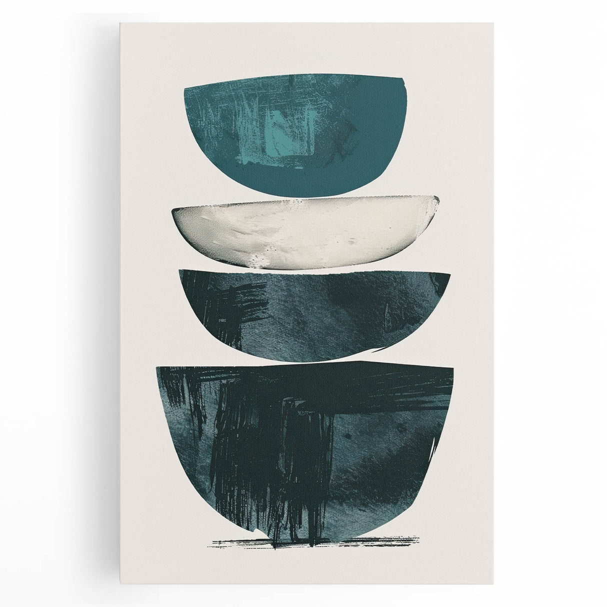 Modern Geometric Wall Decor – Minimalist Abstract Teal & Black Print