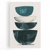 Modern Geometric Wall Decor – Minimalist Abstract Teal & Black Print