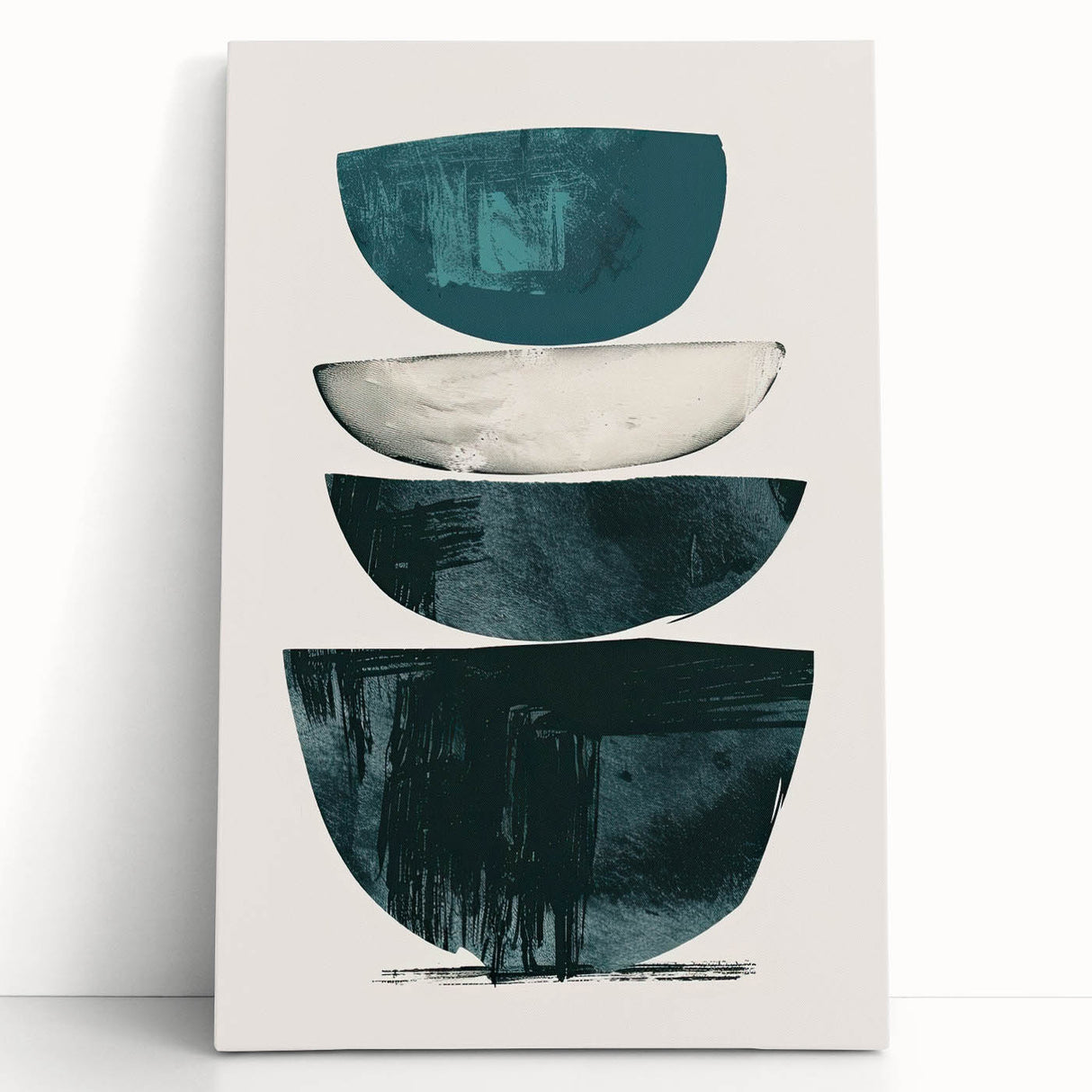 Modern Geometric Wall Decor – Minimalist Abstract Teal & Black Print