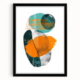 Geometric Minimalist Abstract Wall Art – Orange & Teal Modern Print