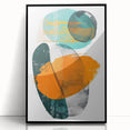 Geometric Minimalist Abstract Wall Art – Orange & Teal Modern Print