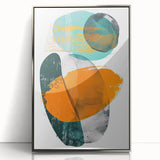 Geometric Minimalist Abstract Wall Art – Orange & Teal Modern Print