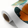 Geometric Minimalist Abstract Wall Art – Orange & Teal Modern Print