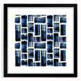 Modern Monochrome Abstract Wall Art – Earthen Harmony Blue Print