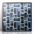Modern Monochrome Abstract Wall Art – Earthen Harmony Blue Print