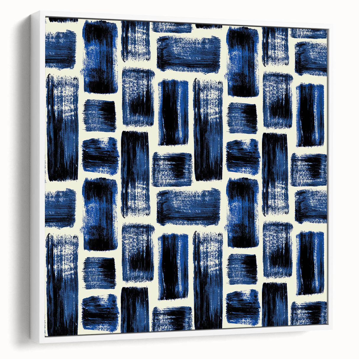 Modern Monochrome Abstract Wall Art – Earthen Harmony Blue Print