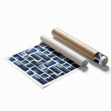 Modern Monochrome Abstract Wall Art – Earthen Harmony Blue Print