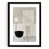 Minimalist Wall Art for Modern Interiors – Black & Gray Geometric Print