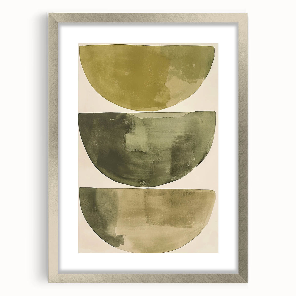Minimalist Abstract Canvas Prints – Olive Green Geometric Wall Art