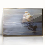 Urban skyline canvas prints – Motion blur cyclist street art