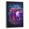 Abstract Fluid Canvas Art – Purple, Blue & Gold Swirl Painting