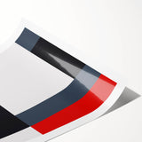 Modern Abstract Wall Art - Red, Black, and White Geometric Print