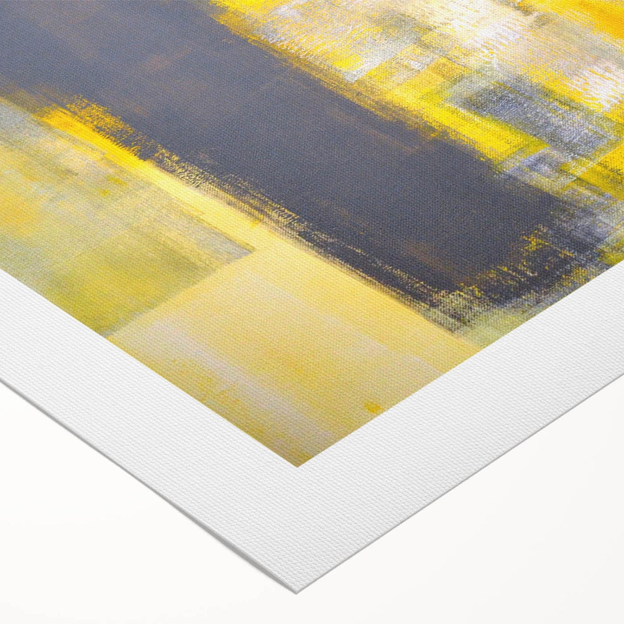 Abstract Wall Art – Yellow & Gray Geometric Modern Painting