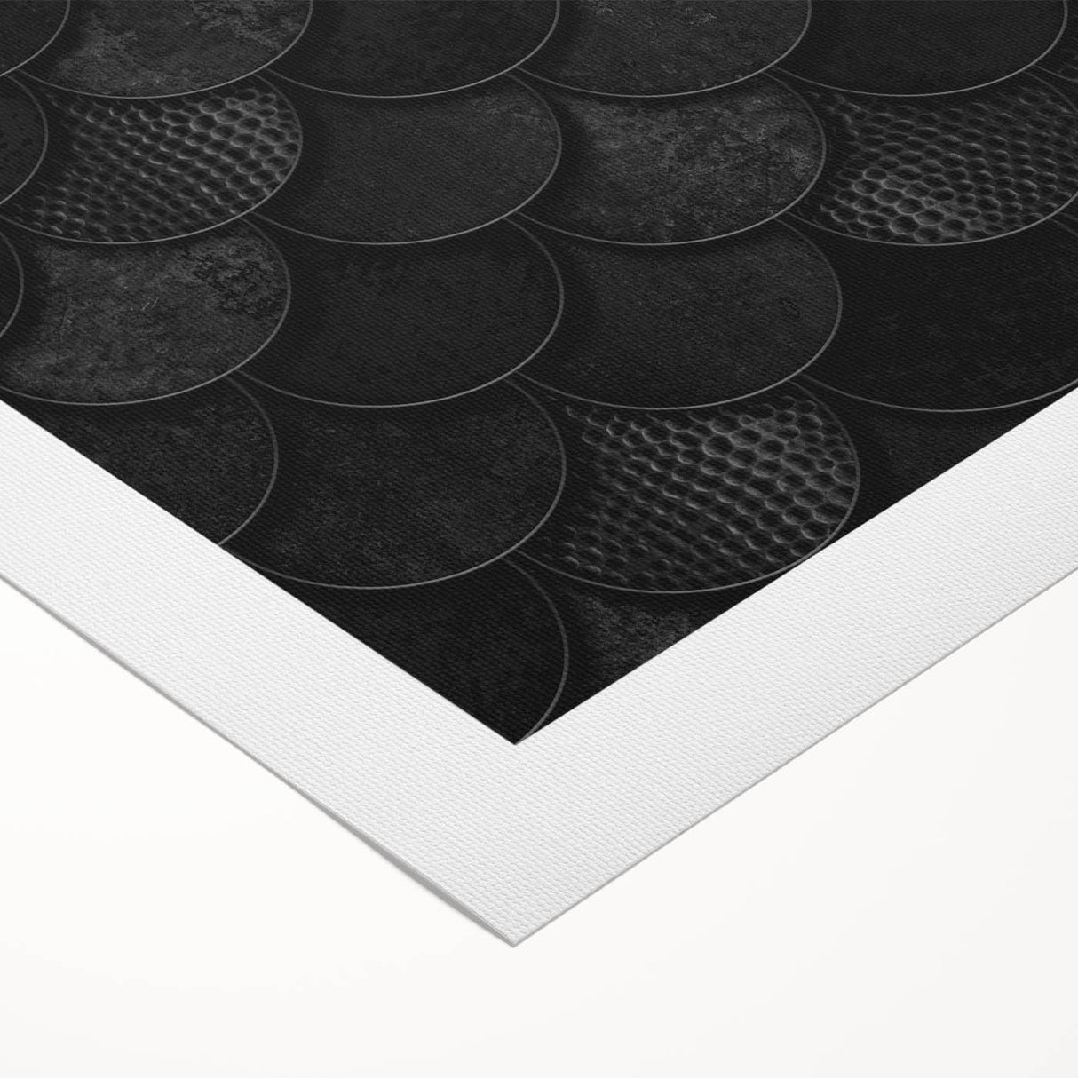 Large Abstract Wall Decor – Black Scaled Texture with Matte Finish