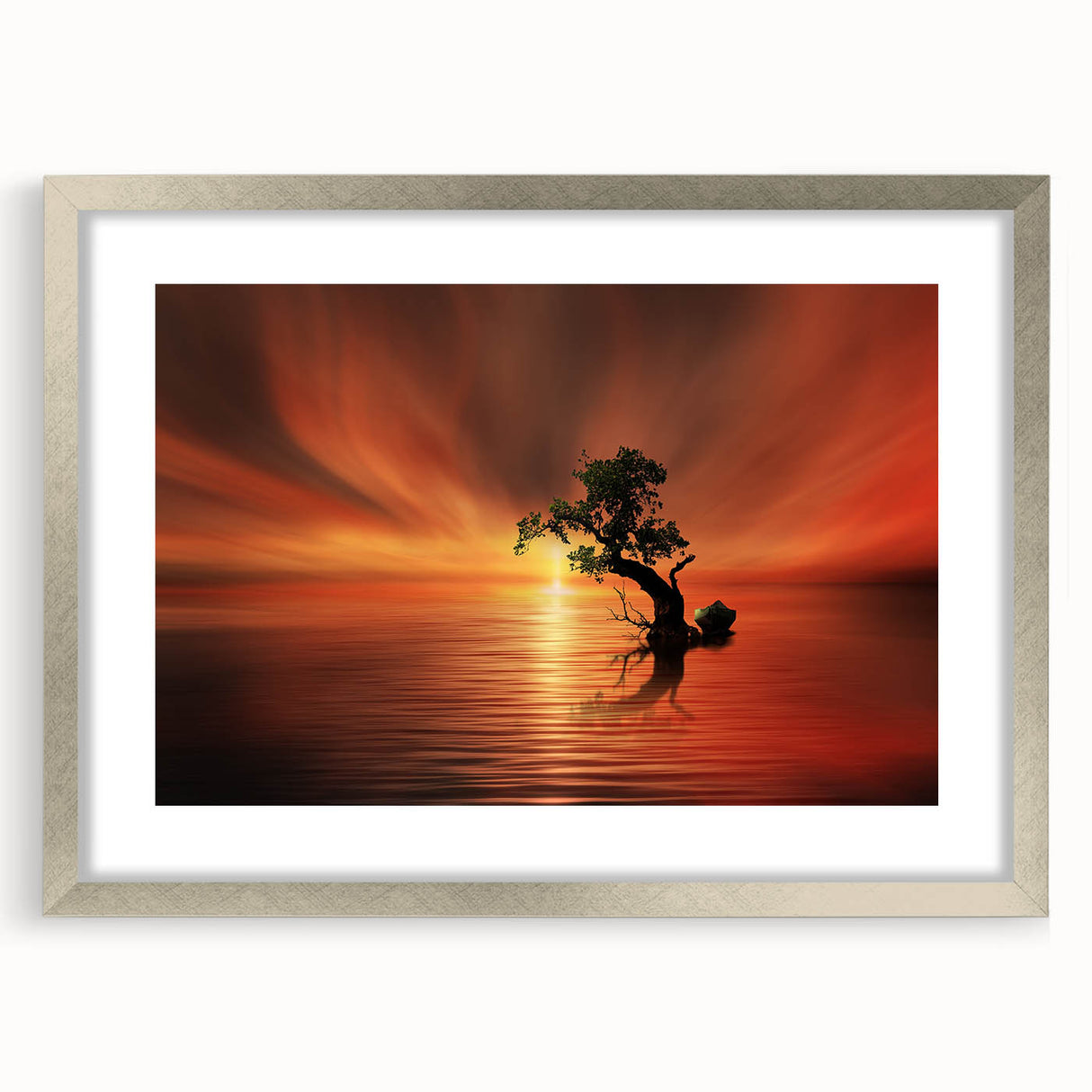 Fiery Sunset Reflection - Fine Art Photography Canvas Prints