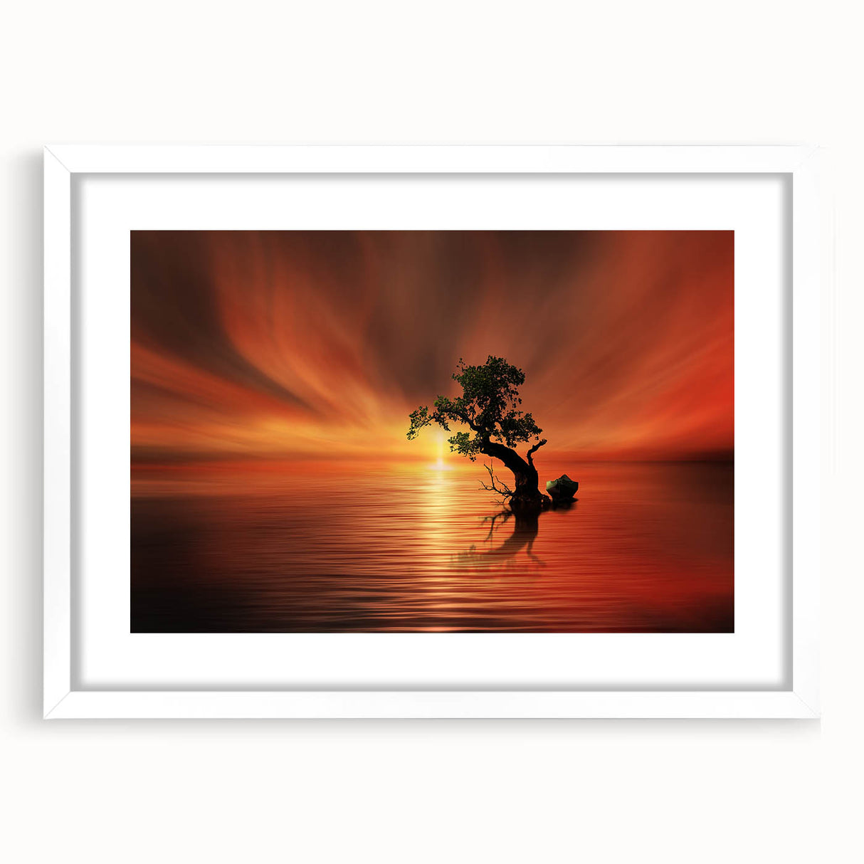 Fiery Sunset Reflection - Fine Art Photography Canvas Prints