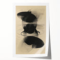 Geometric Minimalist Abstract Wall Art – Black Swirl on Beige Print