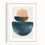 Contemporary Minimalist Wall Art – Teal, Beige & Burnt Orange Shapes