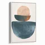 Contemporary Minimalist Wall Art – Teal, Beige & Burnt Orange Shapes