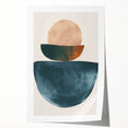 Contemporary Minimalist Wall Art – Teal, Beige & Burnt Orange Shapes