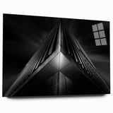 Urban architectural wall art – Geometric black and white building