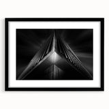 Urban architectural wall art – Geometric black and white building