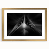 Urban architectural wall art – Geometric black and white building