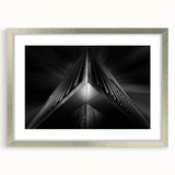 Urban architectural wall art – Geometric black and white building
