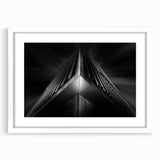 Urban architectural wall art – Geometric black and white building