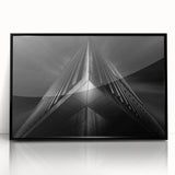 Urban architectural wall art – Geometric black and white building