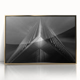 Urban architectural wall art – Geometric black and white building
