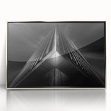 Urban architectural wall art – Geometric black and white building