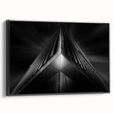 Urban architectural wall art – Geometric black and white building
