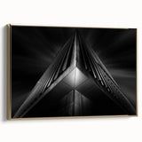 Urban architectural wall art – Geometric black and white building