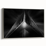 Urban architectural wall art – Geometric black and white building