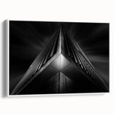 Urban architectural wall art – Geometric black and white building