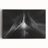 Urban architectural wall art – Geometric black and white building