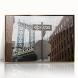 Urban scenery wall art – Industrial city bridge and street sign