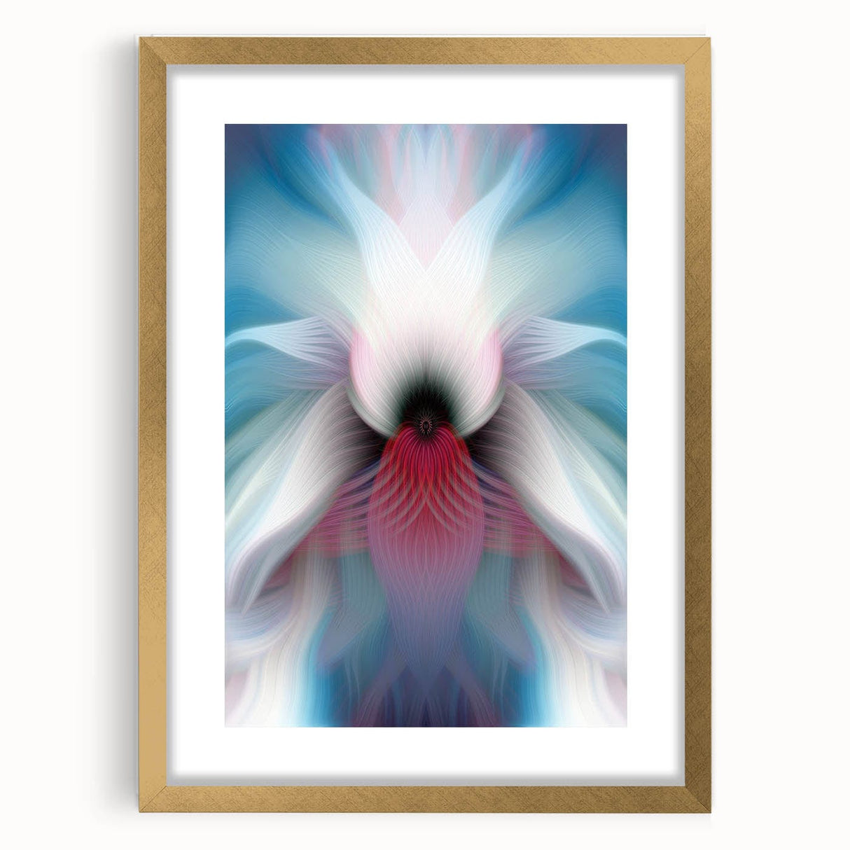 Large Abstract Wall Art – Ethereal Floral Motion in Blue & Pink