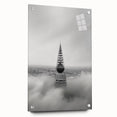 Cityscape photography prints – Iconic spire above the city clouds