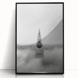 Cityscape photography prints – Iconic spire above the city clouds