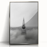 Cityscape photography prints – Iconic spire above the city clouds