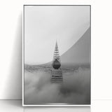 Cityscape photography prints – Iconic spire above the city clouds