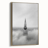 Cityscape photography prints – Iconic spire above the city clouds