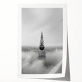 Cityscape photography prints – Iconic spire above the city clouds