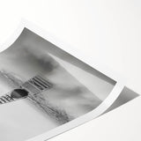 Cityscape photography prints – Iconic spire above the city clouds